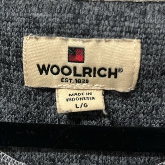 WOOLRICH Men's Grey Fleece 1/2 Zip Pullover Sweater, Size L - Picture 5 of 10